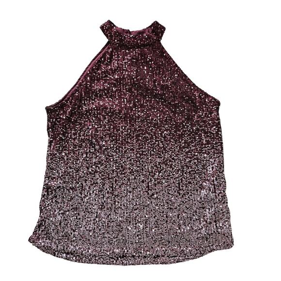 Sequin Halter Neck Sleeveless Blouse. Size Medium. - Picture 3 of 8
